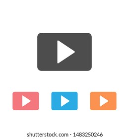 Play Media Button Symbol Logo Icon Set Vector