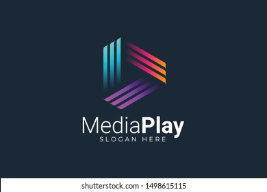 Play Media Button Symbol Logo Icon Vector