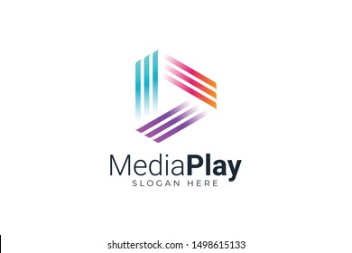 Play Media Button Symbol Logo Icon Vector