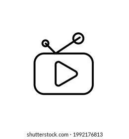 Wiedergeben des Symbolsymbolsymbolbilds der Schaltfläche Media Button Symbol Vector. Spielen Sie das Symbol in flachem Stil. Streaming-TV, Vektorgrafik