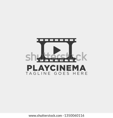 play media cinema simple logo template vector illustration icon element