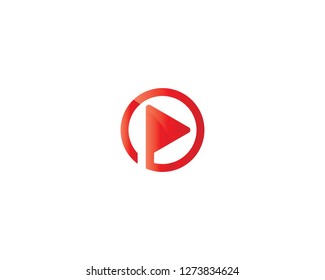 Play Media Concept Logo Design Template - Vector