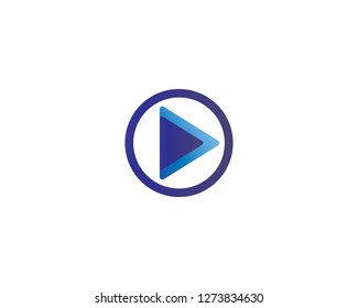 Play Media Concept Logo Design Template - Vector