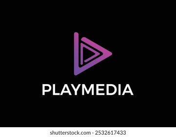 Play Media Diseño de logotipos creativos, Play Botón Media Logo, Media Play Logo Icon Premium Vector Plantilla