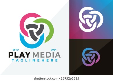 Play Media Entertainment Symbol Logo Icon Vector Design Illustration