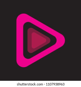 Play media fiolet icon triangle