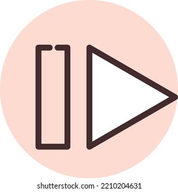 Reproducir medios hacia adelante, ilustración, vector sobre fondo blanco.