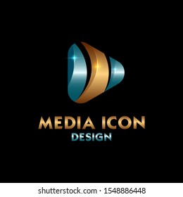 Play media icon design vector template