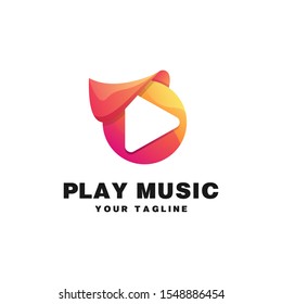 Play media icon design vector template