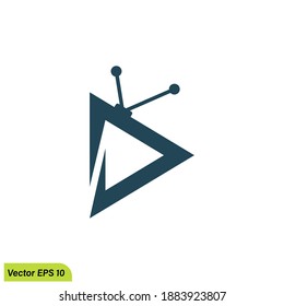 play media icon logo template design element
