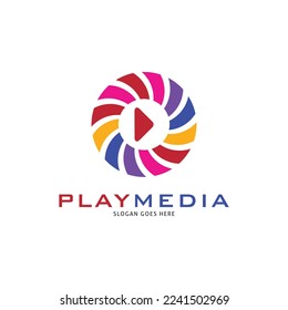 Play Media Icon Vector Logo Template Illustration Design