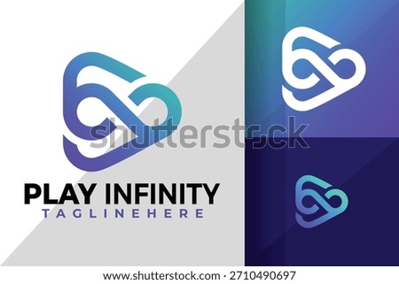 Play Media Infinity Logo Logos Design Element Stock Vector Illustration