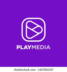 Play media logo, design inspiration vector template for any purpose logo
