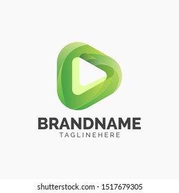 Play media logo design template