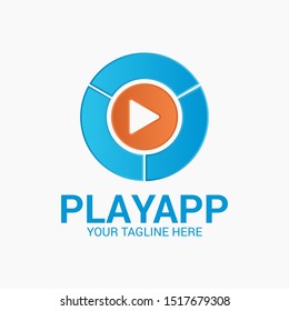 Play media logo design template