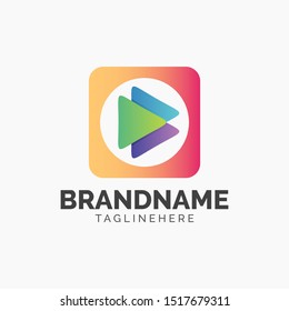 Play media logo design template