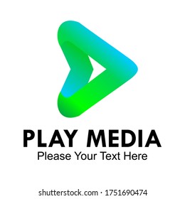 Play media logo design template illustration. suitable for media, web, factory, musical etc
