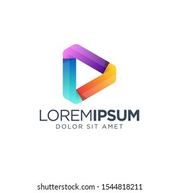 Play Media Logo Design Vector Illustration