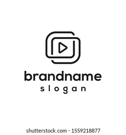 Play media logo design vector