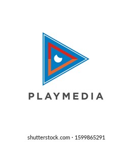 Play media logo design vector