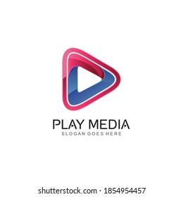 Play Media Logo Design Vector Stock Vector (Royalty Free) 1856429215 ...