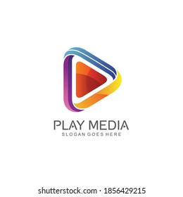 Play Media Logo Design Vector Stock Vector (Royalty Free) 1856429215 ...