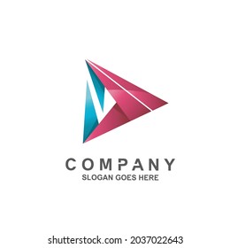 Play media logo design vector