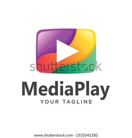 play media logo modern. video logo modern colorful gradient.