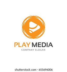 Play Media Logo, Music Logo Icon