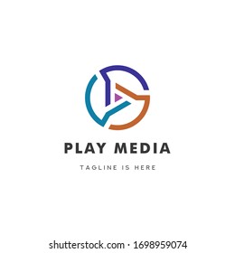 Play Media Logo Template Design