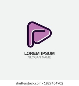 Play media logo Unique inspiration illustration vector design