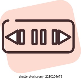 Play media music, illustration, vector on white background.
