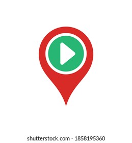concepto vectorial del logotipo de punto de medios de reproducción, icono, elemento y plantilla para la empresa