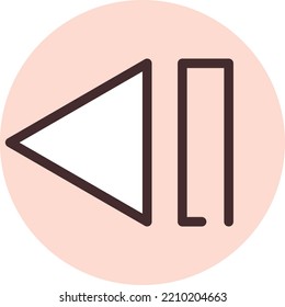 Play media rewind button, illustration, vector on white background.