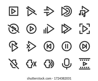 play media vector icon set design