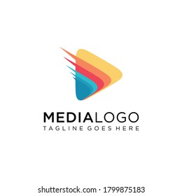 Play Media vector logo symbol. Digital Play Logo Template Design Vector, Emblem, Design Concept, Creative Symbol, Icon