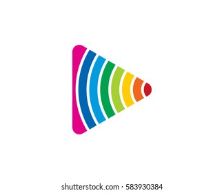 Play Media Wave Logo Design Element