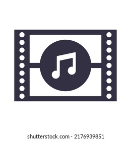 Icono del botón Reproducir melodía. Símbolo de forma de música de vídeo. Empujar los medios del reproductor de inicio. Ilustración del vector EPS 10
