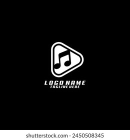 play melody logo design vector