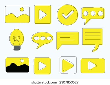 play message with tick and placeholder symbols yellow color