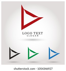 Play & Move Triangle Logo. Vector & Icon Template