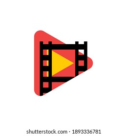 Play the movie high quality icon or symbol. Graphic illustration