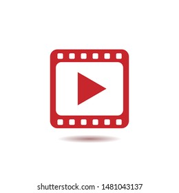 Play movie icon. Film strip icon, Vector illustration