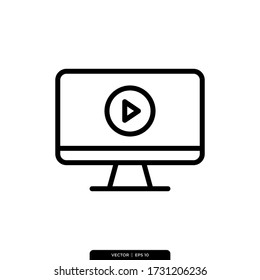 Play Movie, Multimedia Icon Vector Illustration Logo Template 