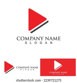 Play movie Video Camera Film Strip Play Movie Cinema Entertainment Stock Vector icon logo design