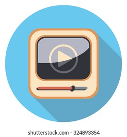 play mp3 flat icon in circle