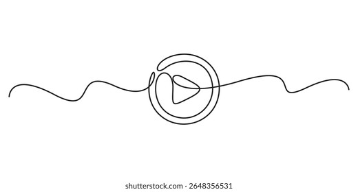Play, multimedia sign continuous one line drawing vector. Single line Play, multimedia vector background. Play, multimedia icon. Single outline of Play, multimedia. Linear Plays design. Pro vector