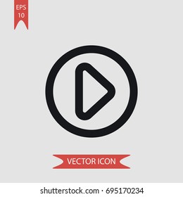 Play multimedia vector icon, illustration symbol