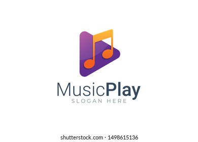 Play Music Button Symbol Logo Icon Vector
