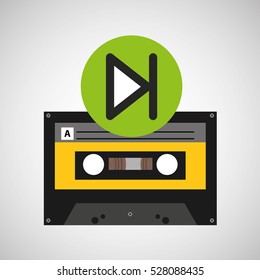 play music cassette tape vector illustration eps 10